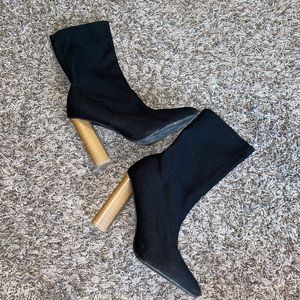 Black sock booties
